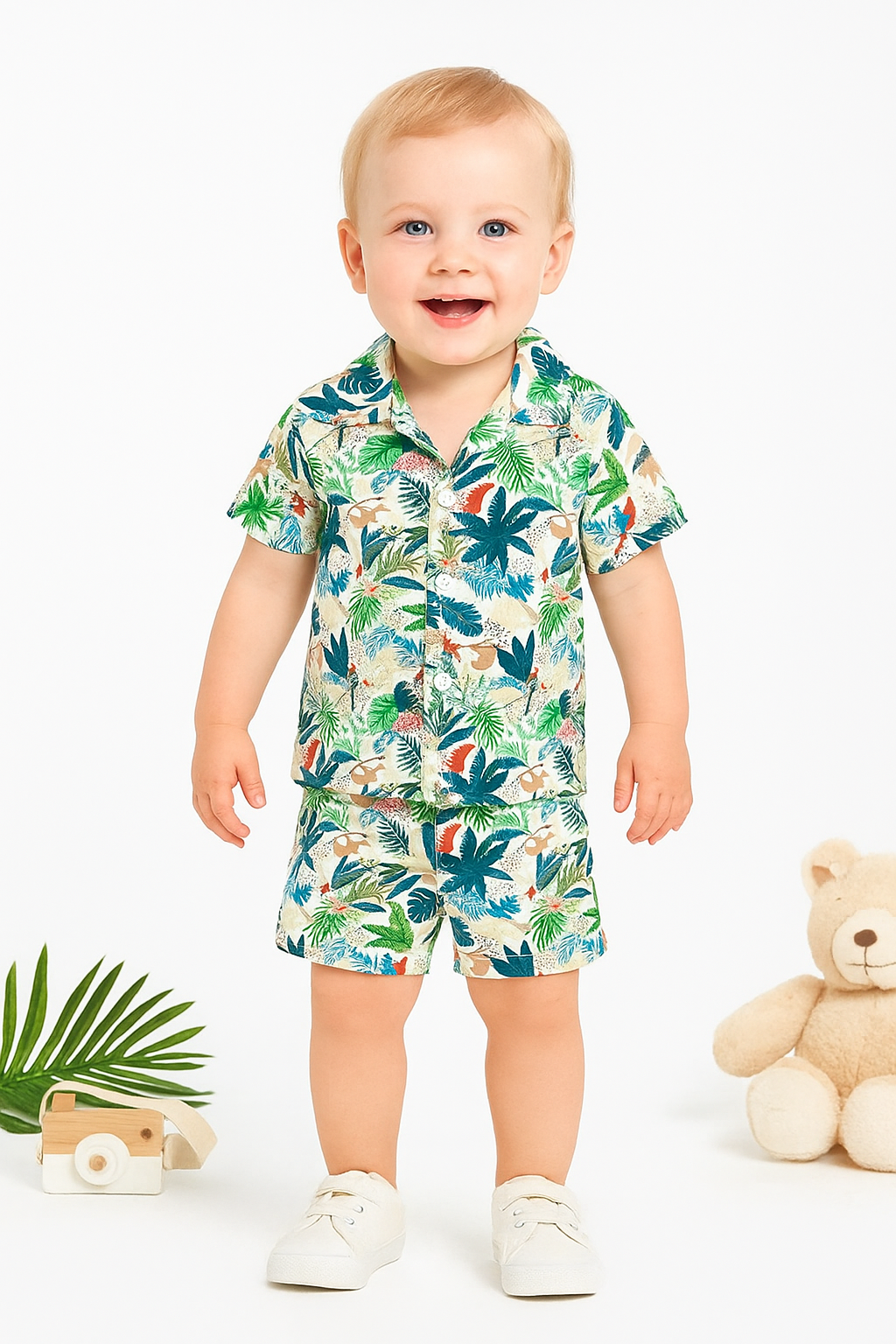 Baby Boy Tropical Shirt and Shorts Set