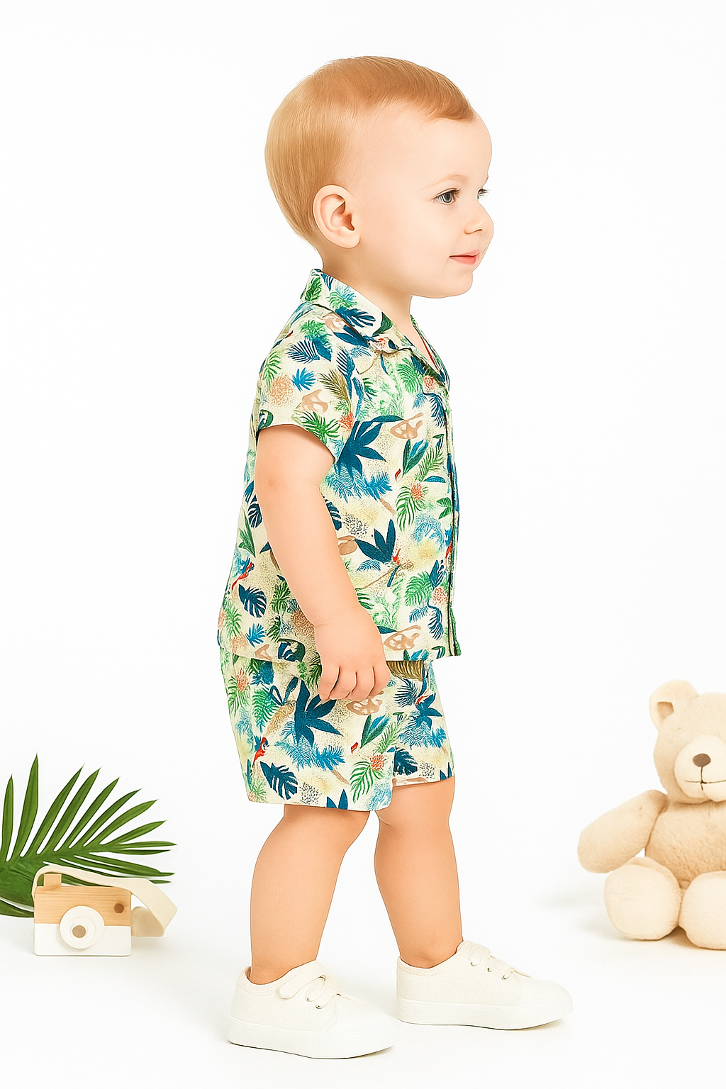 Baby Boy Tropical Shirt and Shorts Set